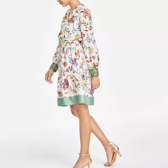 Anne Klein floral print fit & flare dress - Picture 6 of 10